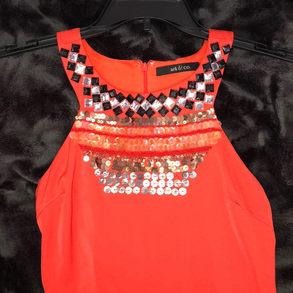 Bright orange dress